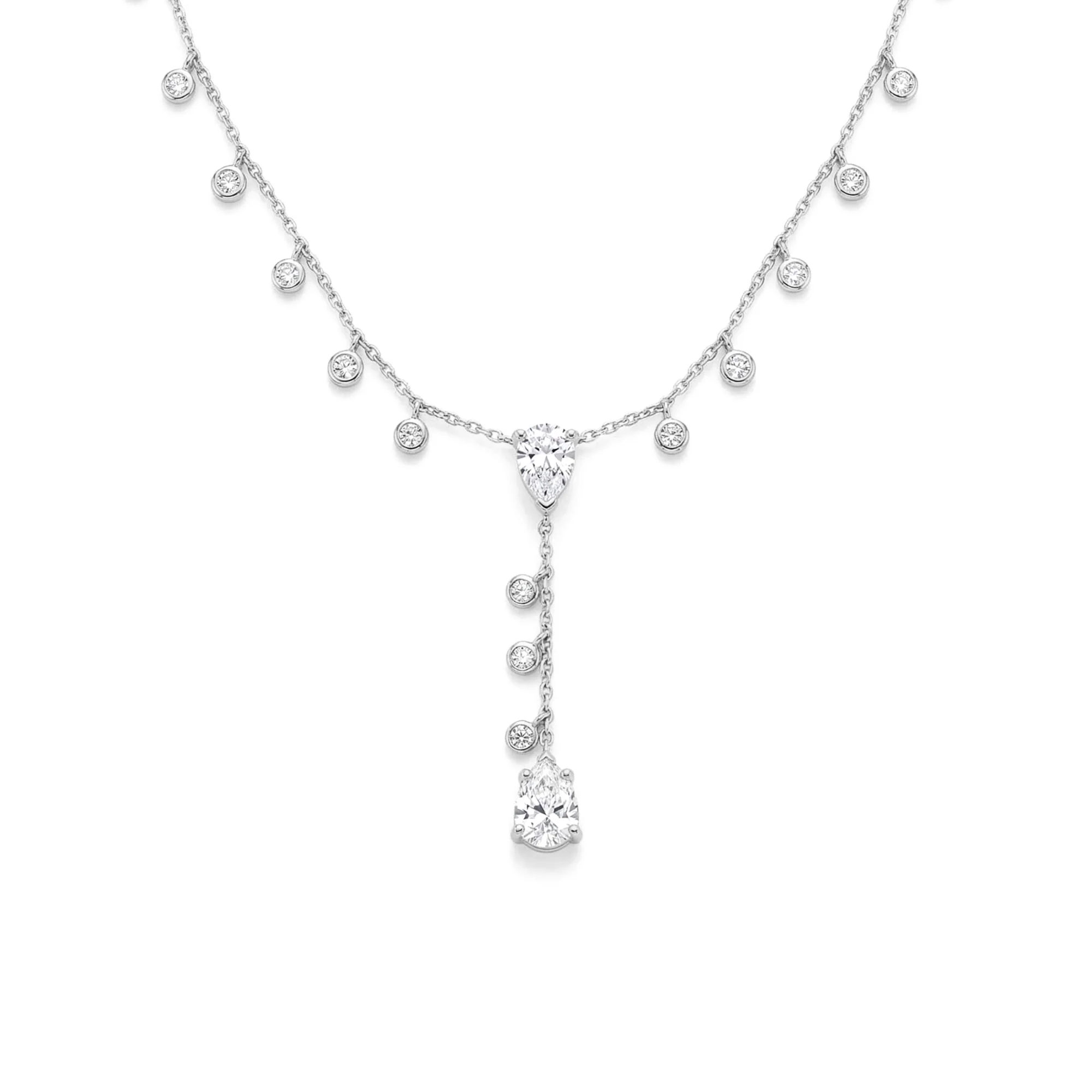 Lariat Silver Drop Necklace - Image 2