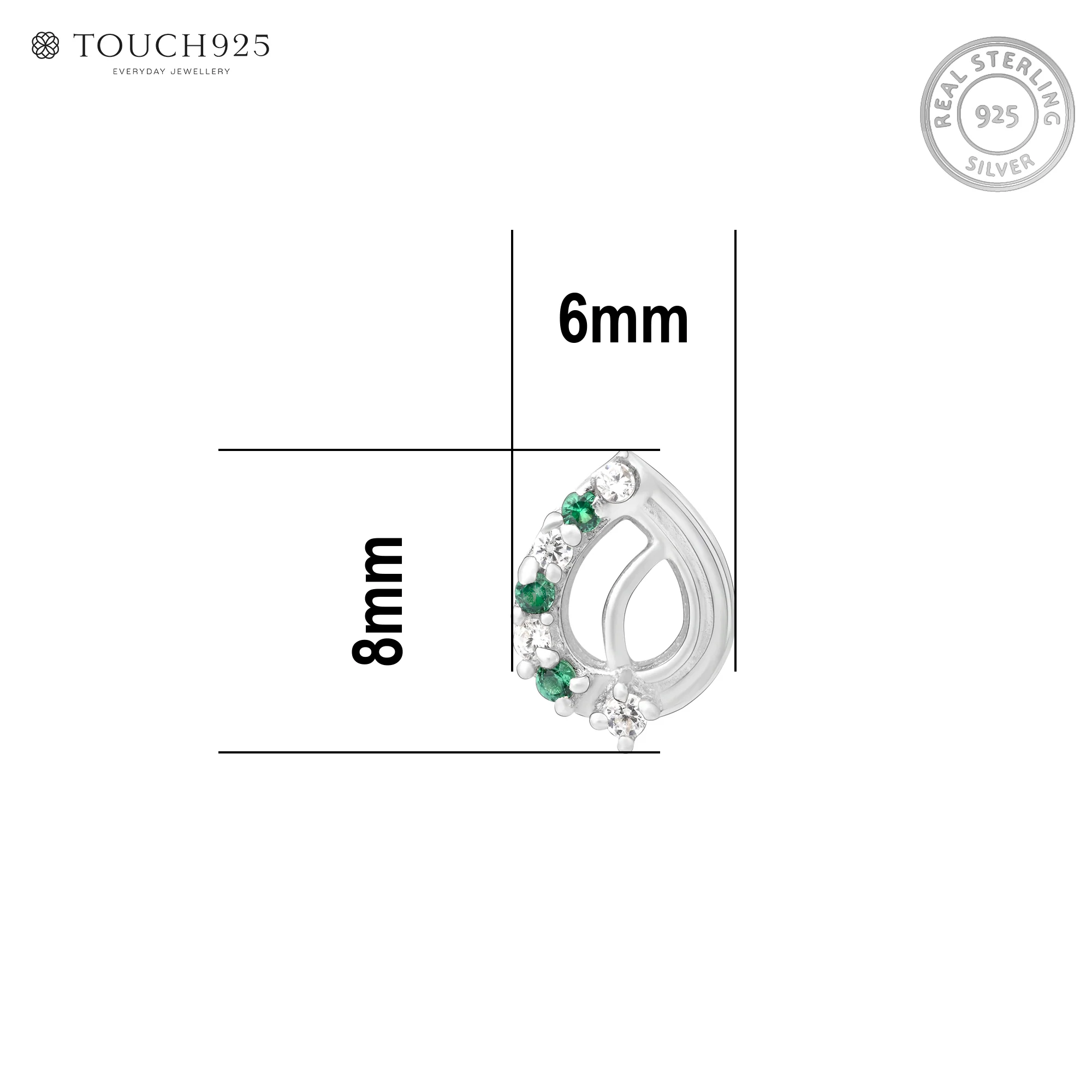 Leaf Curve Silver Nose Pin - Image 12