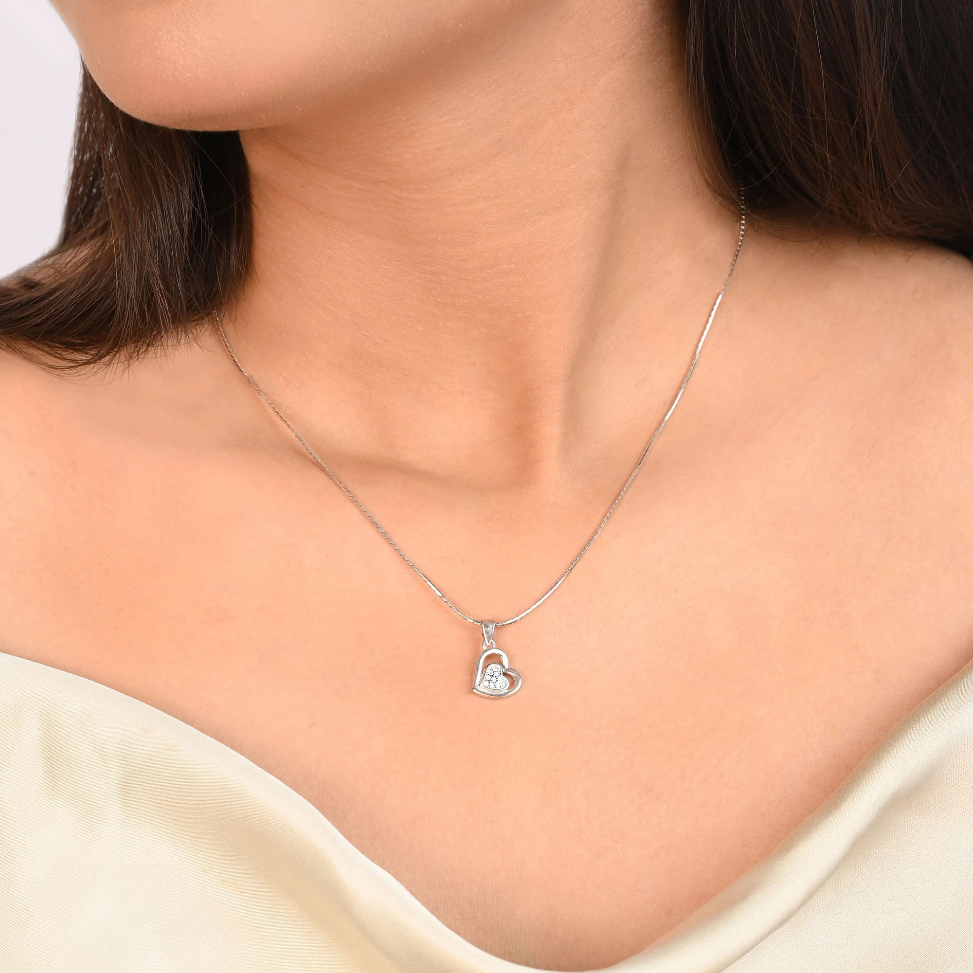 Little Love Heart Silver Pendant - Image 3