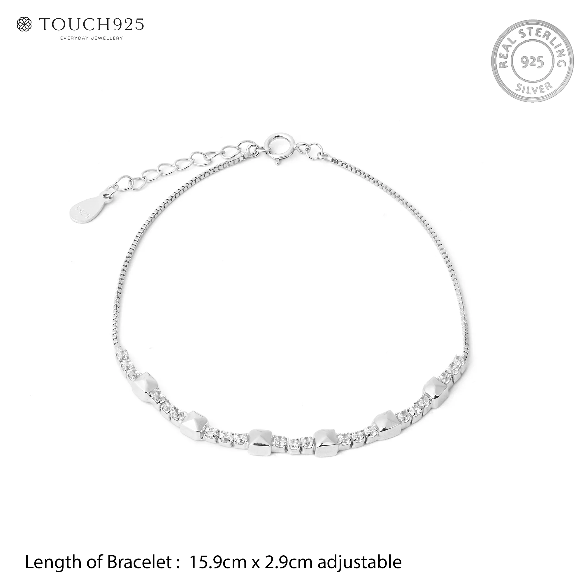 Mini Stud Silver Bracelet - Image 6