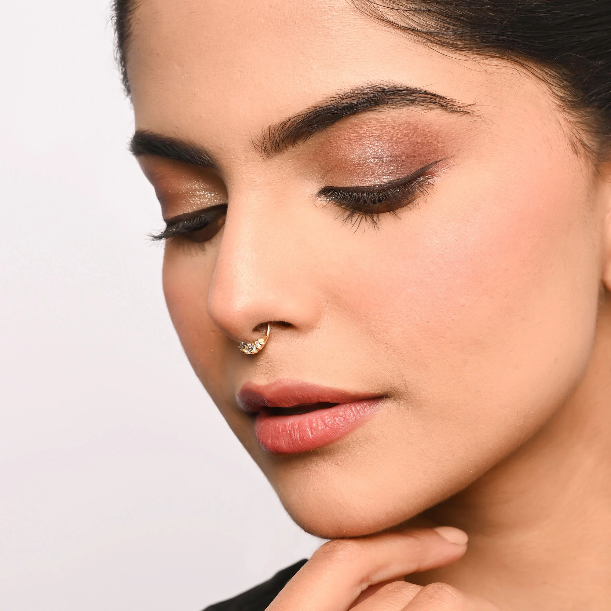 Minimal CZ Arc Septum Nose Ring - Image 3