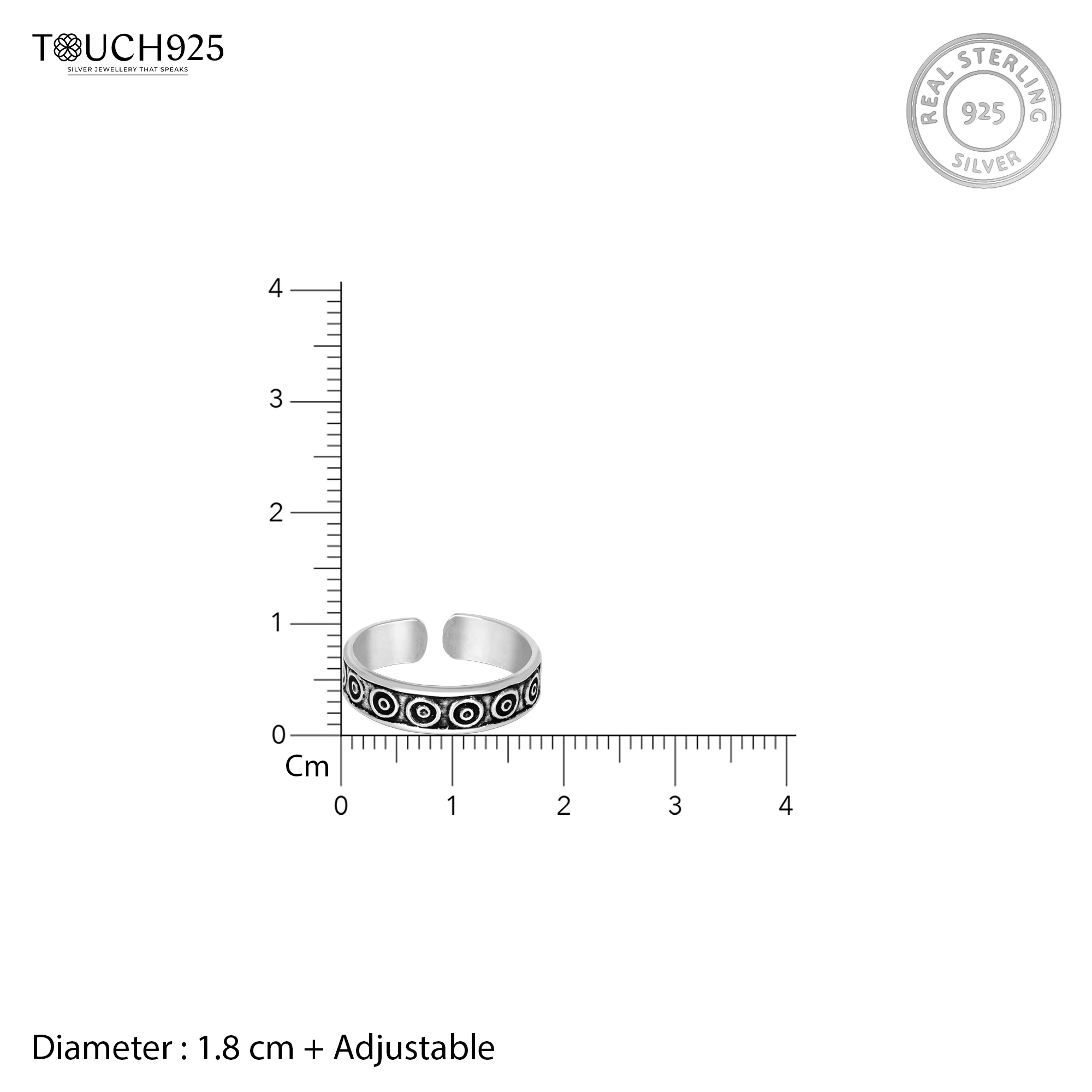 Oxidized Dot Toe Ring - Image 9