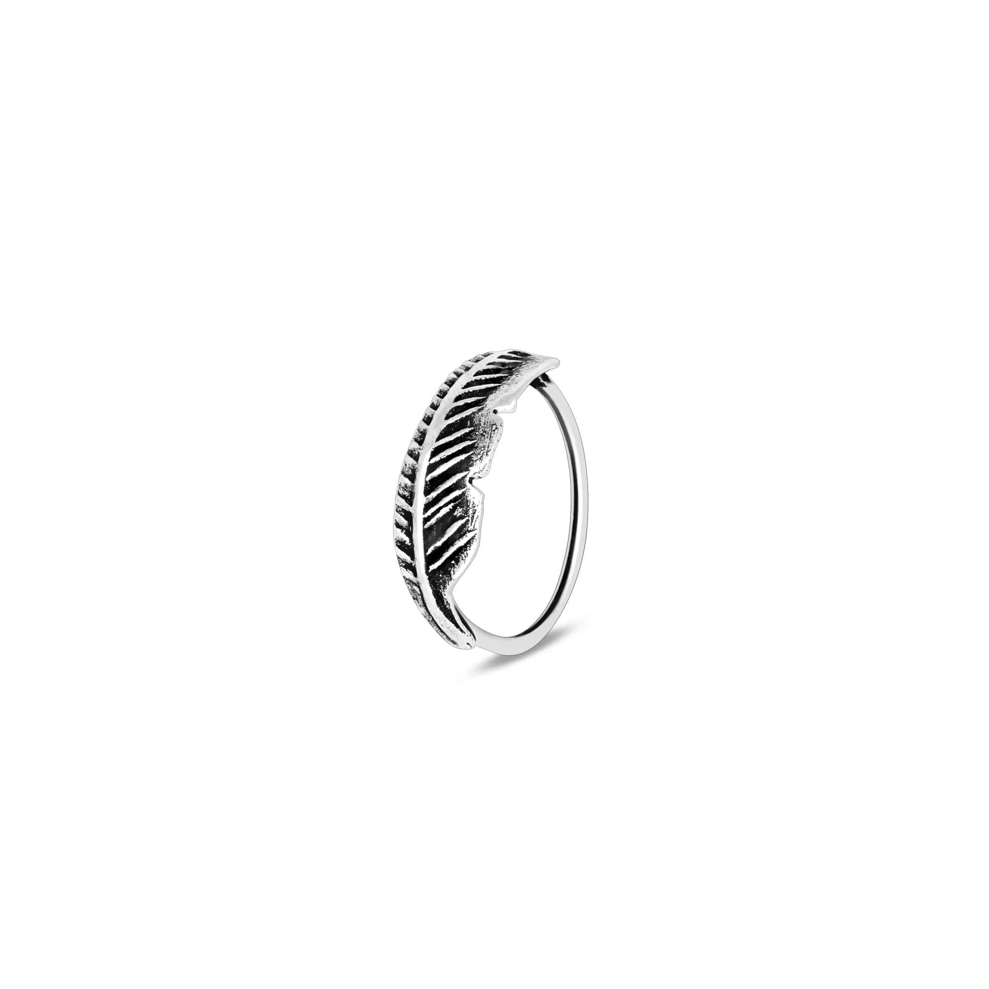 Oxidized Leaf Nose Ring - Image 2