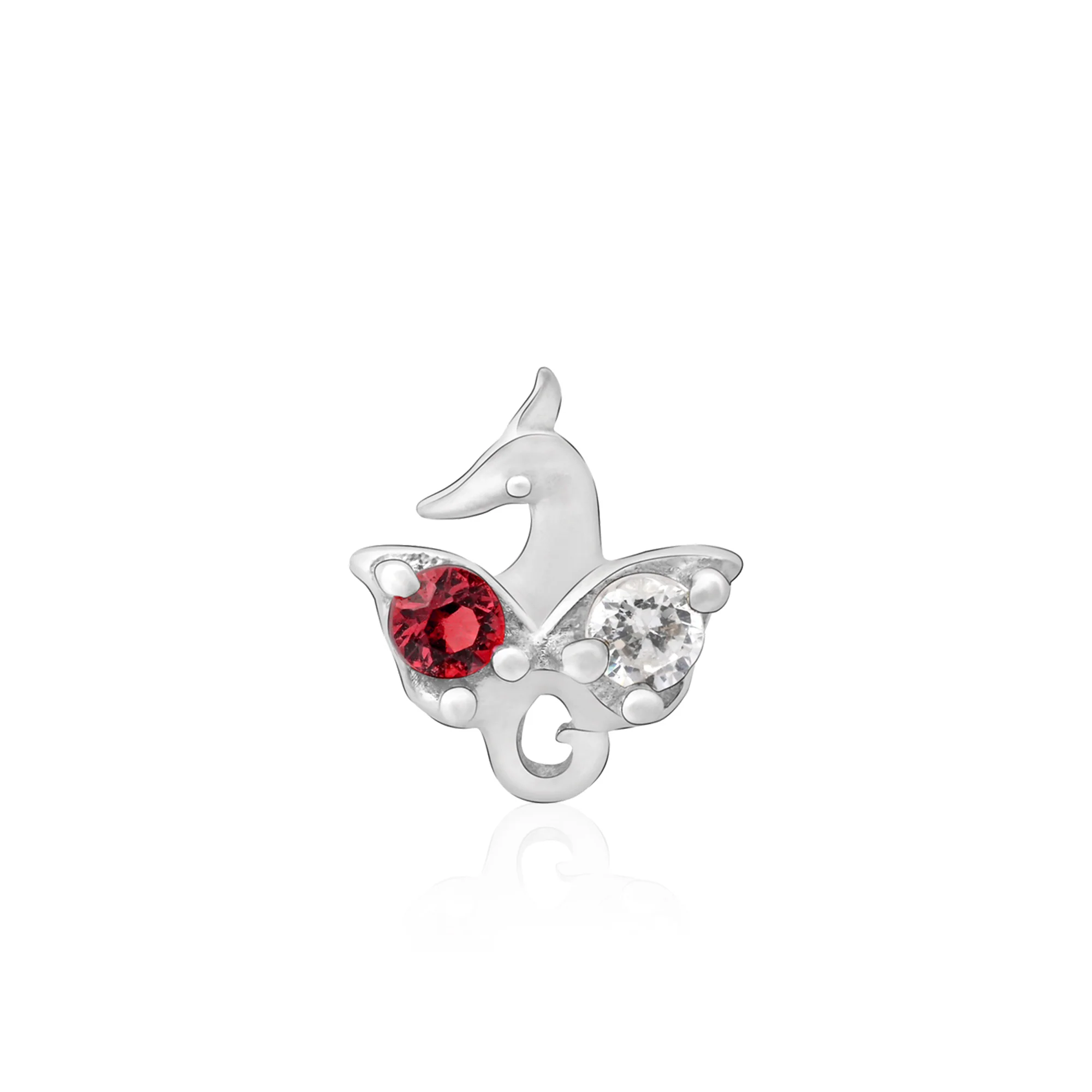 Peacock Charm Silver Nose Pin - Image 17