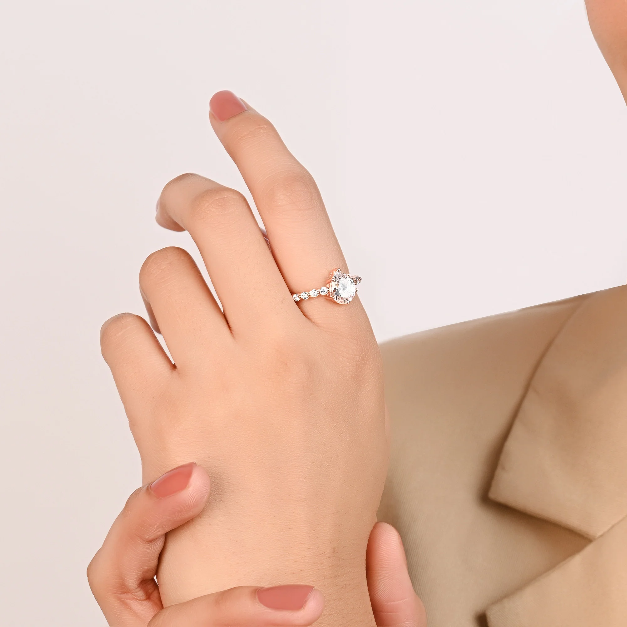 Pear Classic Accent Ring - Image 10