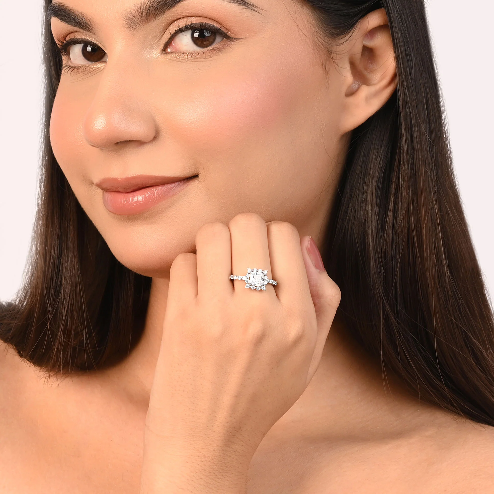 Princess Cut Halo Ring - Image 10