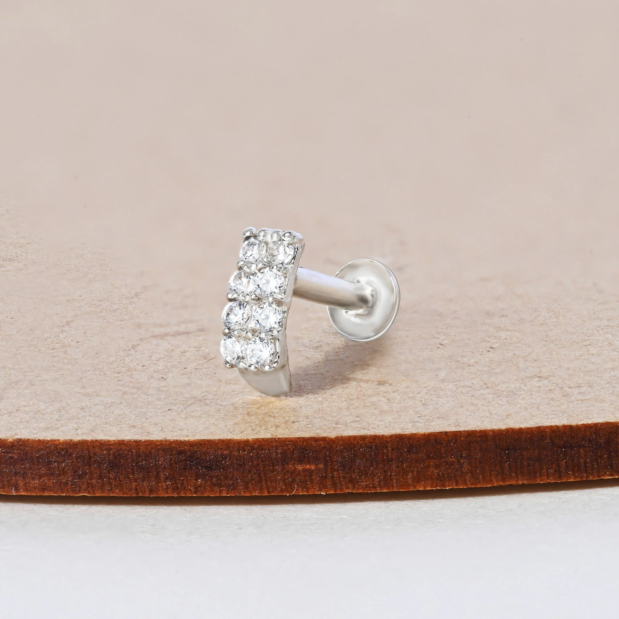 Radiant Silver Nose Pin