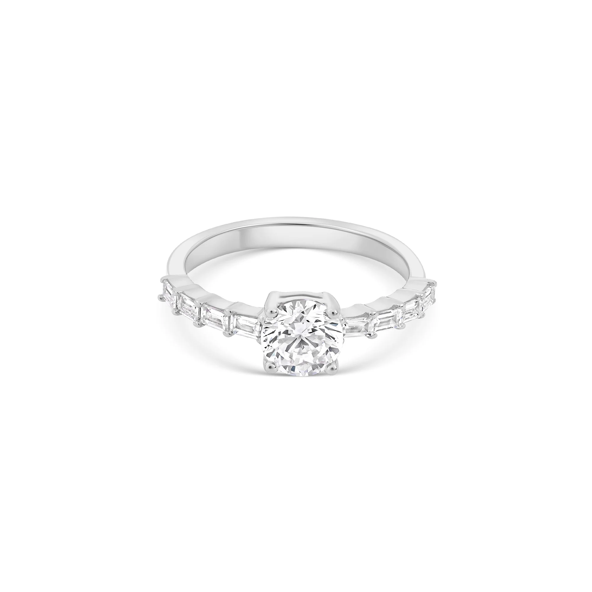 Round Baguette Accent Ring - Image 8