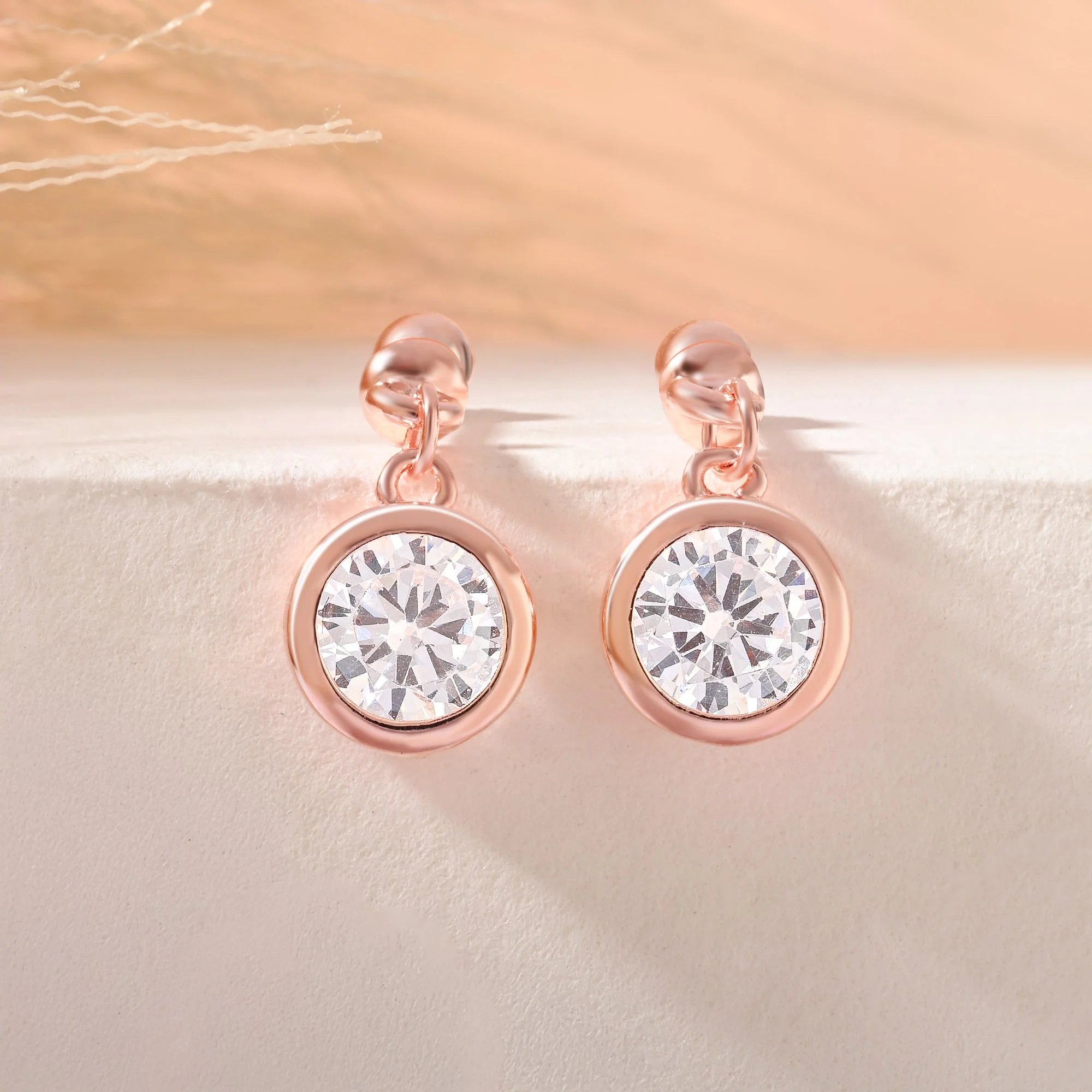 Solitaire Drop Stud Earrings