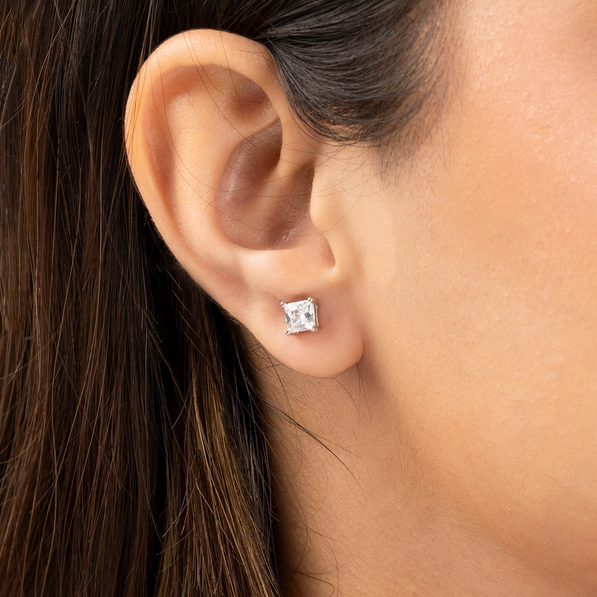 Square-Cut CZ Studs - Image 4