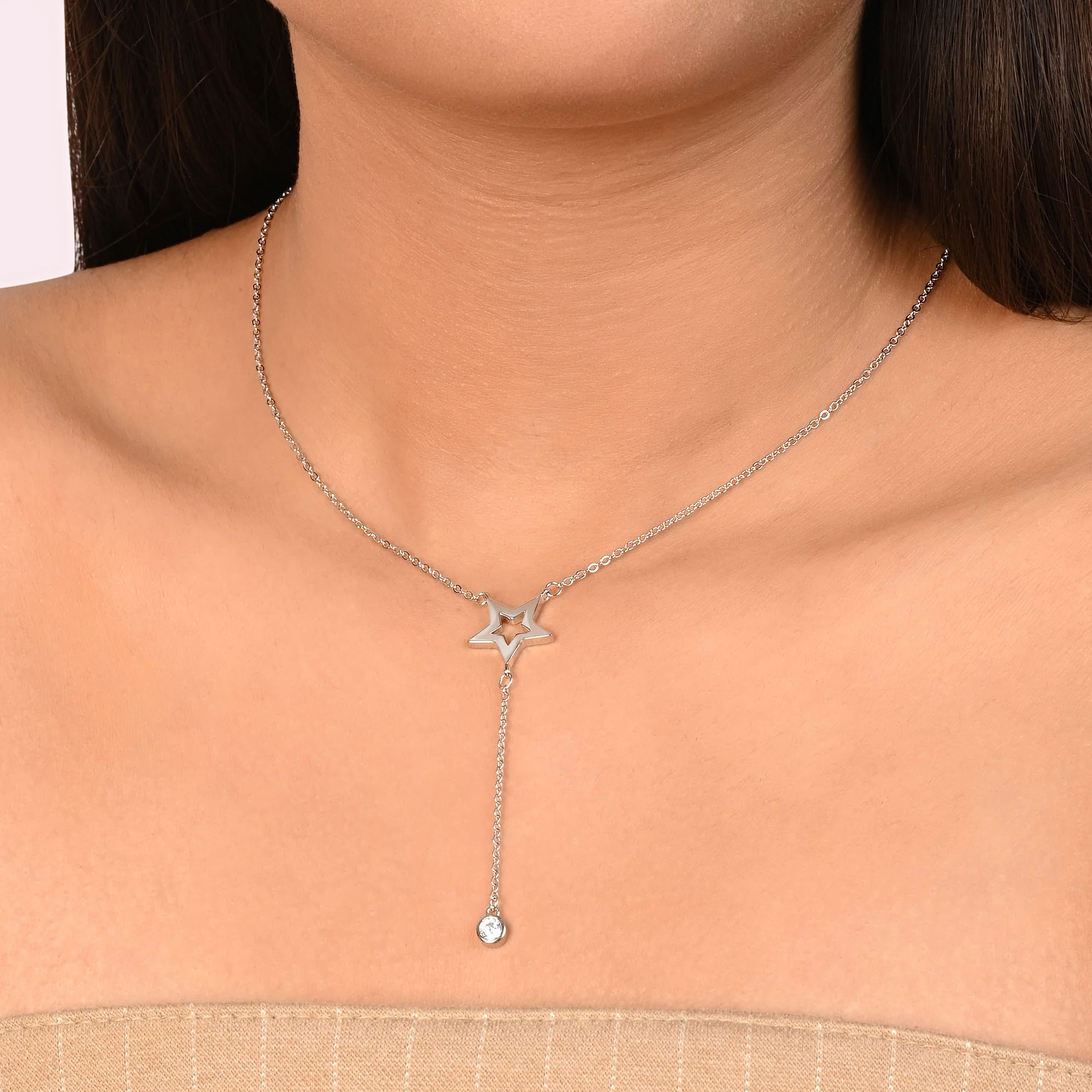 Star Drop Chain Necklace