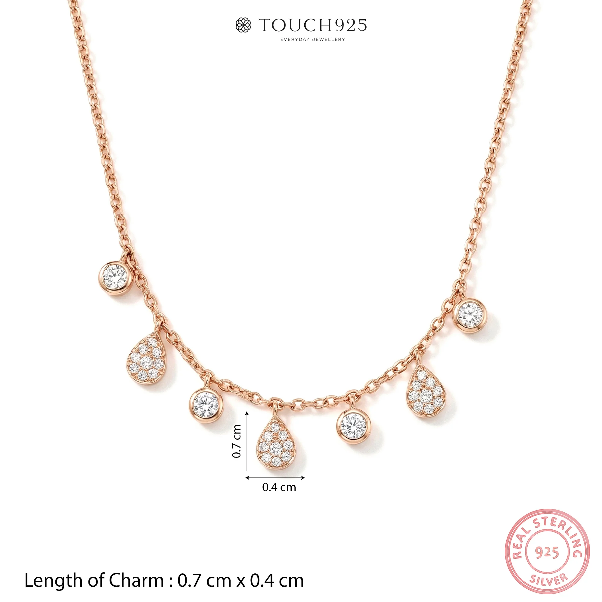 Teardrop Silver Charm Necklace - Image 12