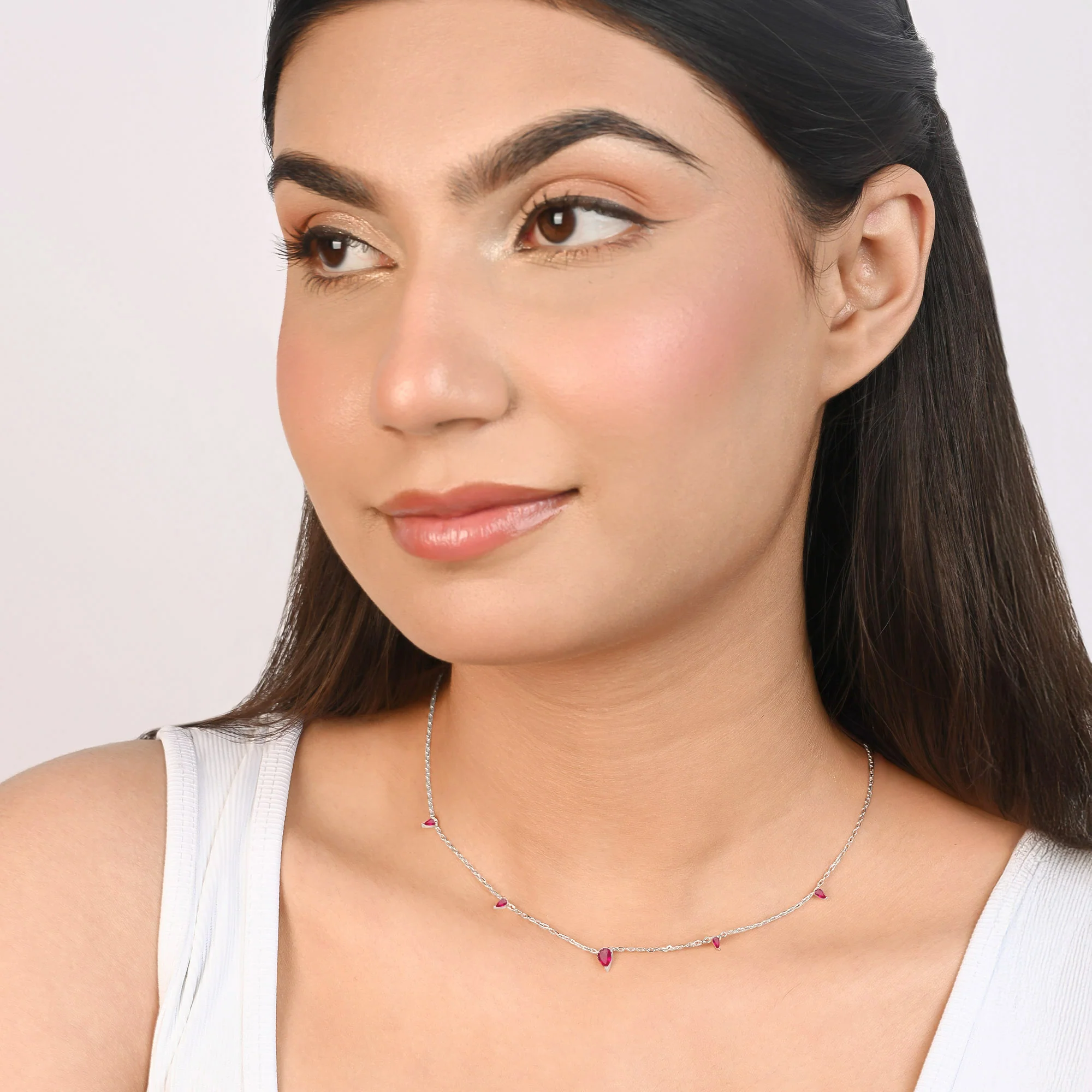 Tiny Triangle Drop Necklace - Image 22