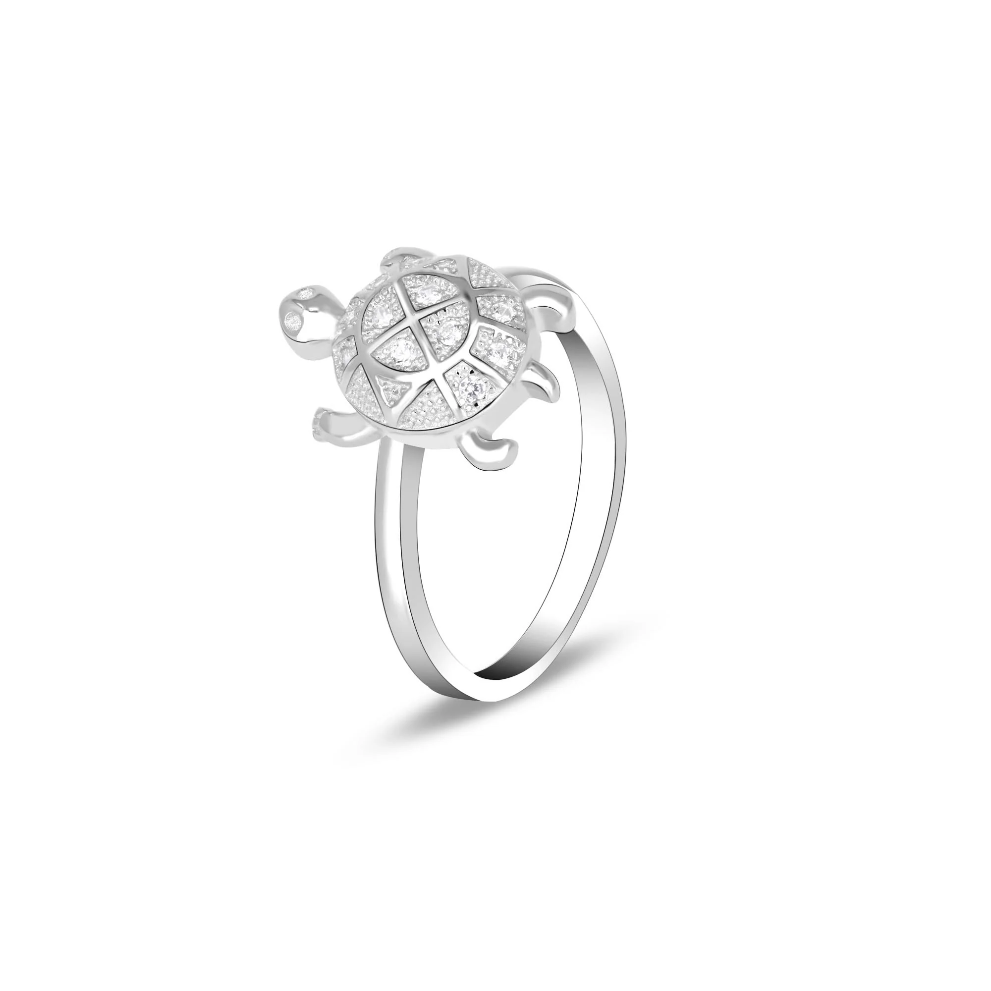 Triangular Silver Tortoise Ring - Image 5