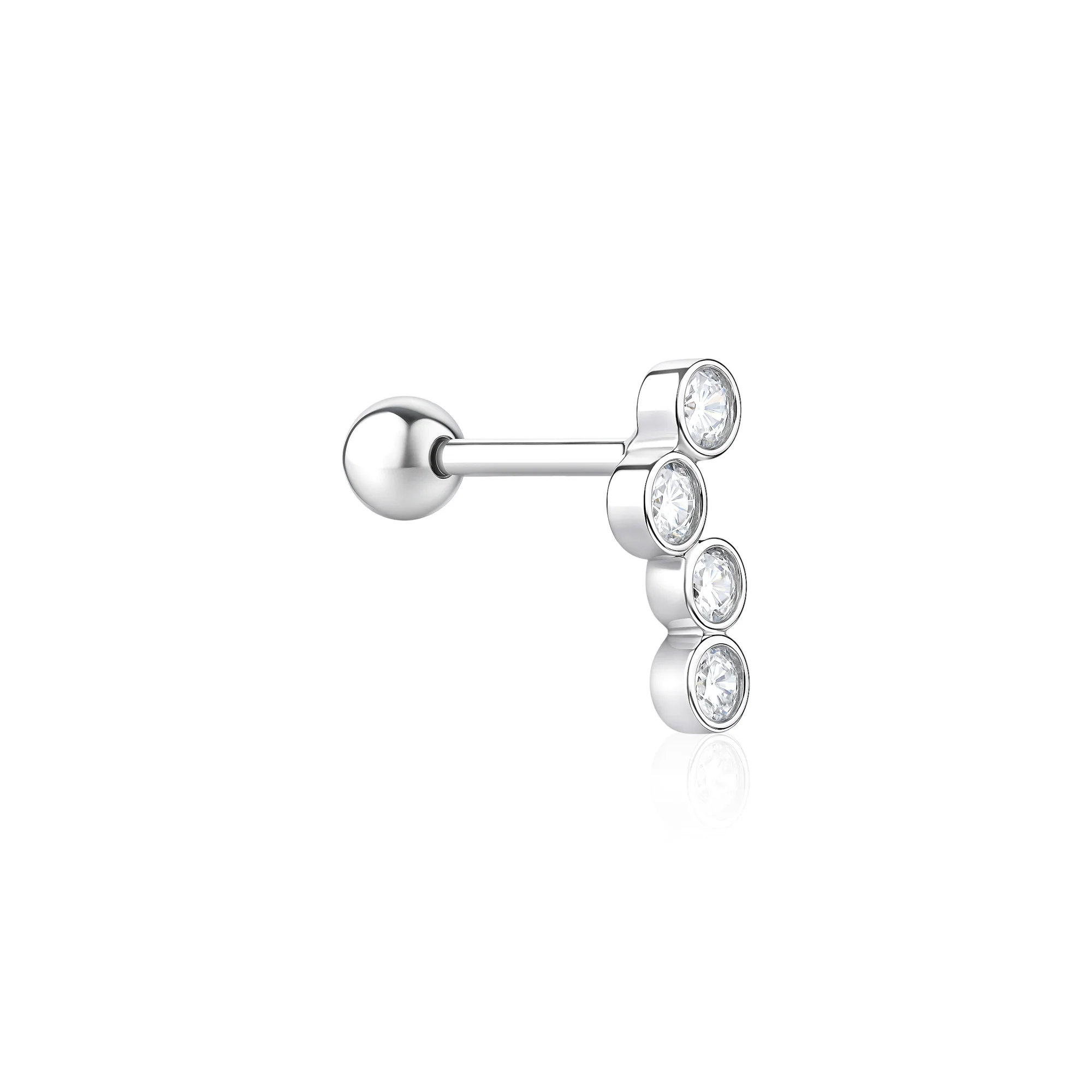Triple Bezel Set Stud Earrings - Image 6