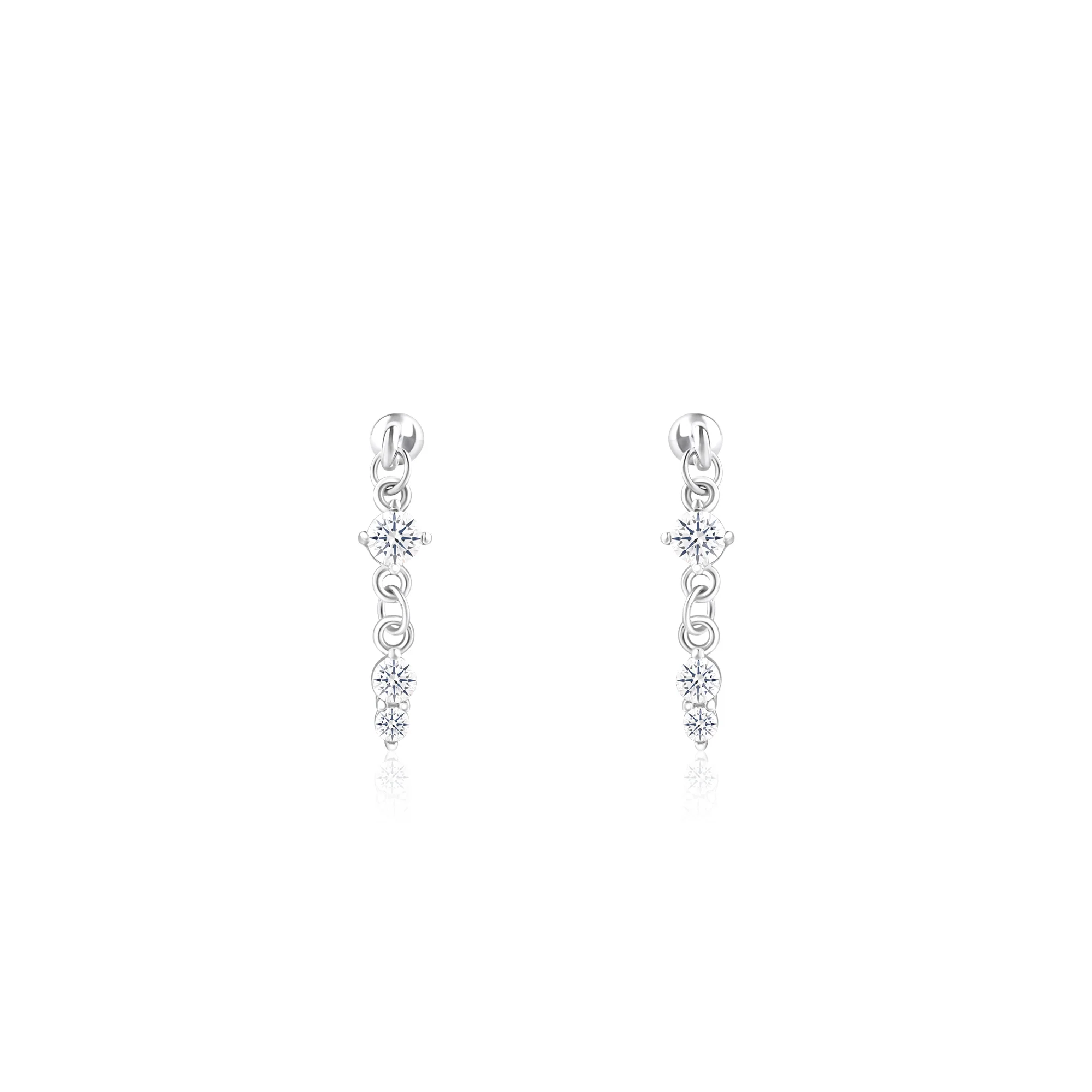 Triple Stone Dangler Earrings - Image 5
