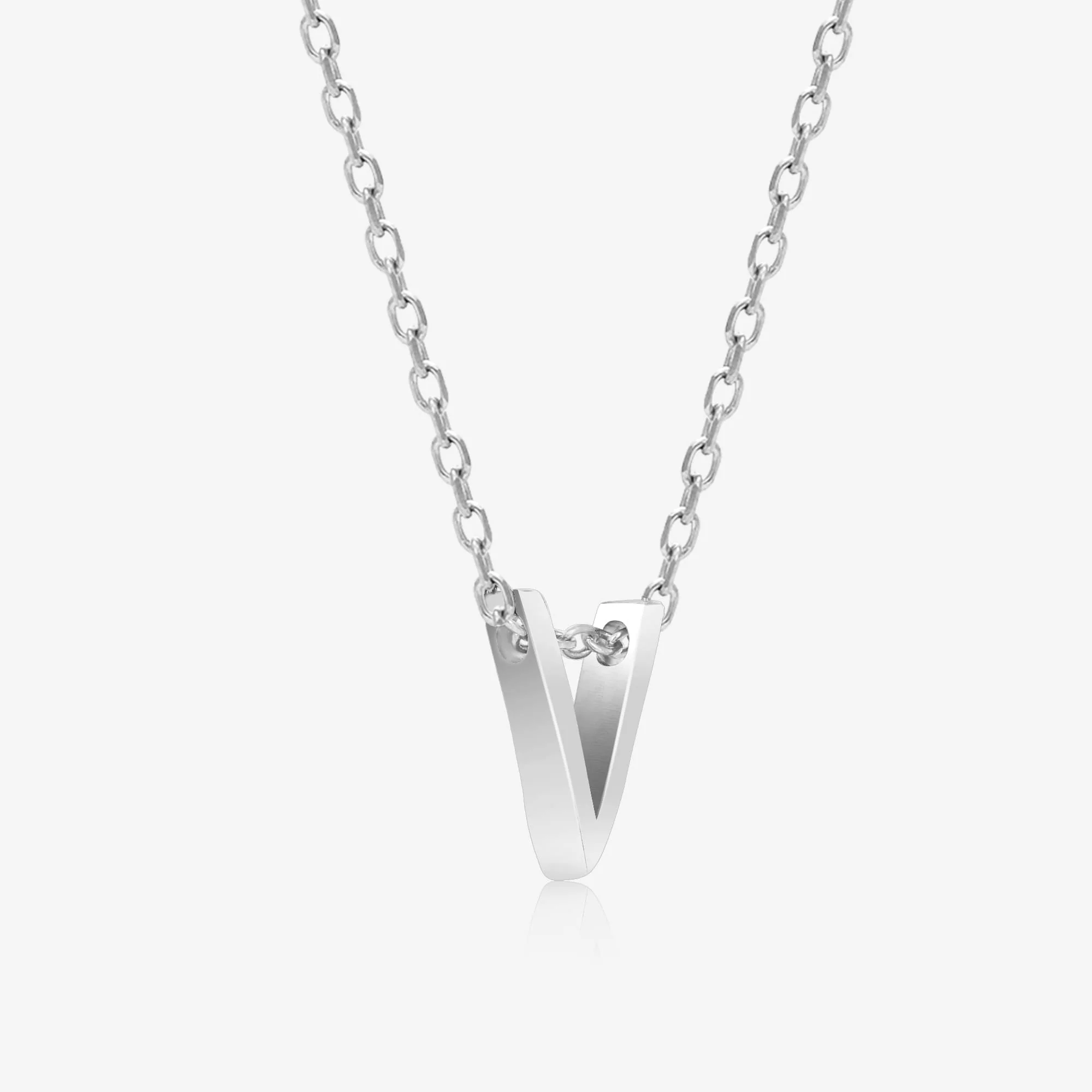 Vivid V Initial Necklace - Image 4