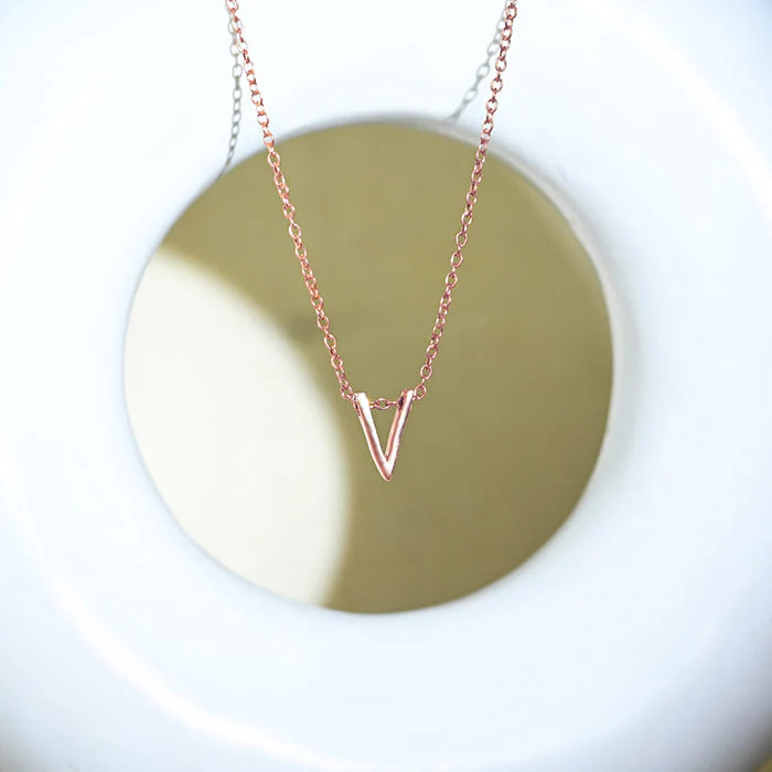 Vivid V Initial Necklace - Image 5